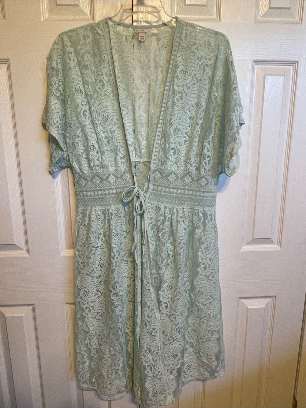 Cato Mint Lace Tie-Front Robe